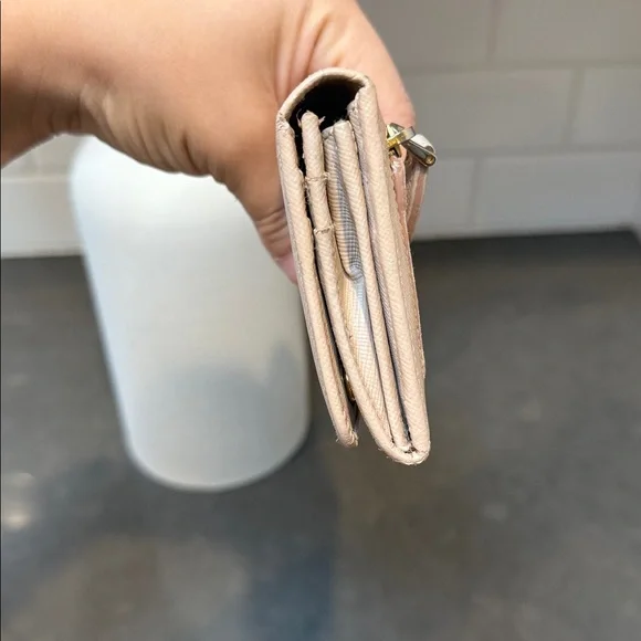 PRADA Saffiano leather wallet nude peach color